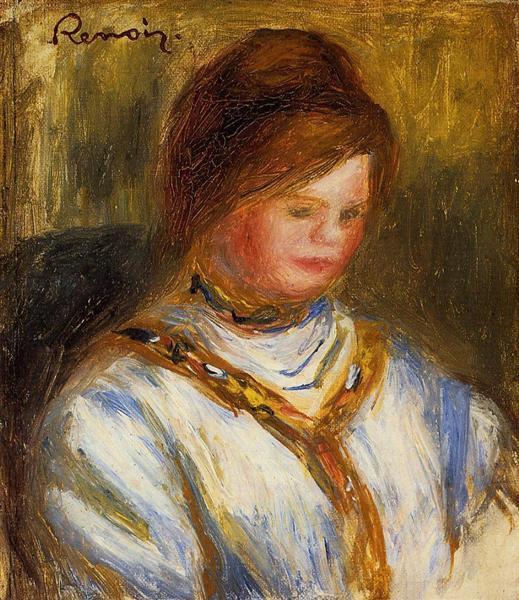 Frau mit blauer Bluse - 1906