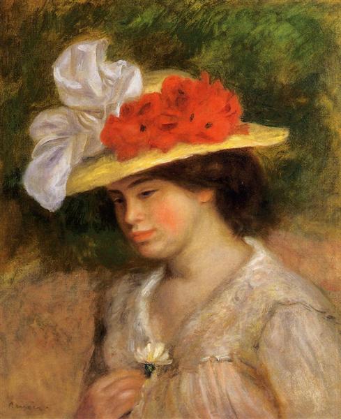 Mujer Con Sombrero De Flores - 1899