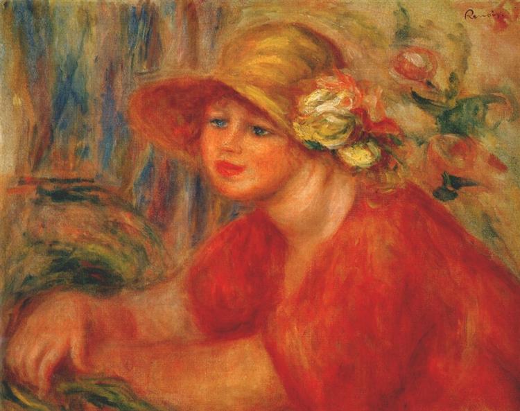 Mujer Con Sombrero Y Flores - 1917