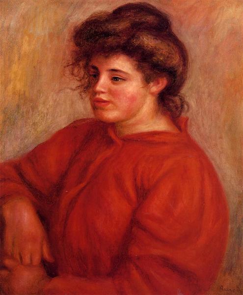 Mujer Con Blusa Roja - 1908