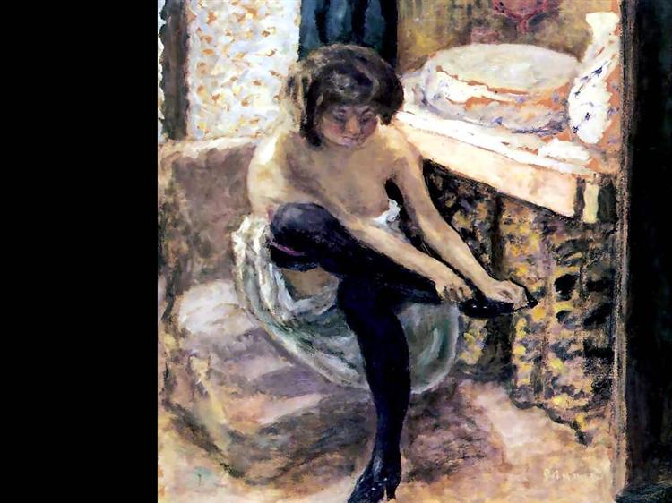 Femme avec chaussettes noires - 1900