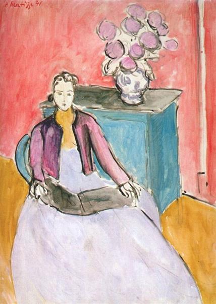 Femme en Intérieur Rose 1941 