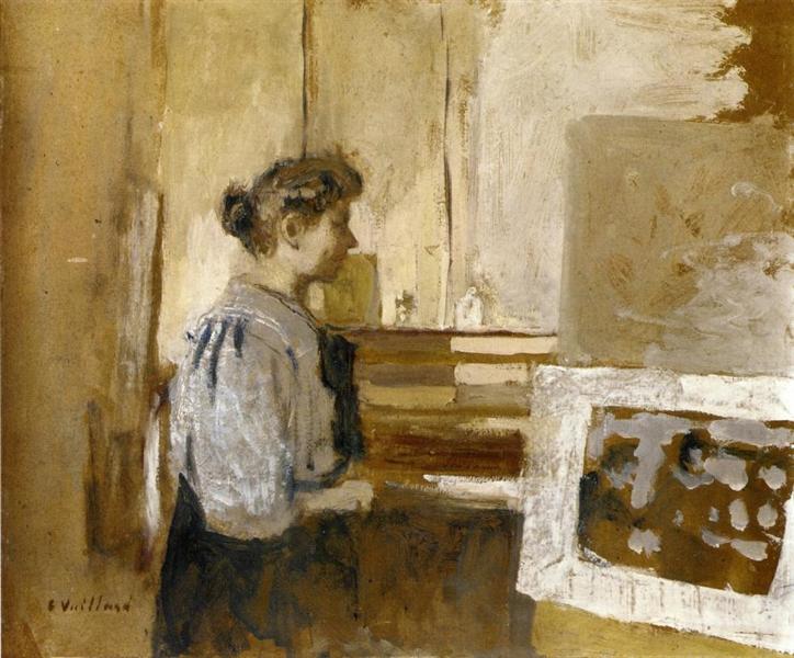 Frau in der Studie - 1915