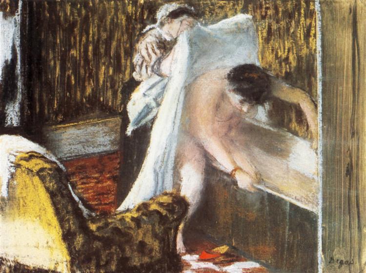 Femme quittant sa salle de bain - 1877