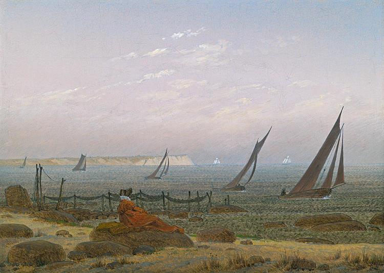 Kvinde på stranden i Rolden - 1818