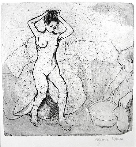 Femme se préparant pour une salle de bain - 1895