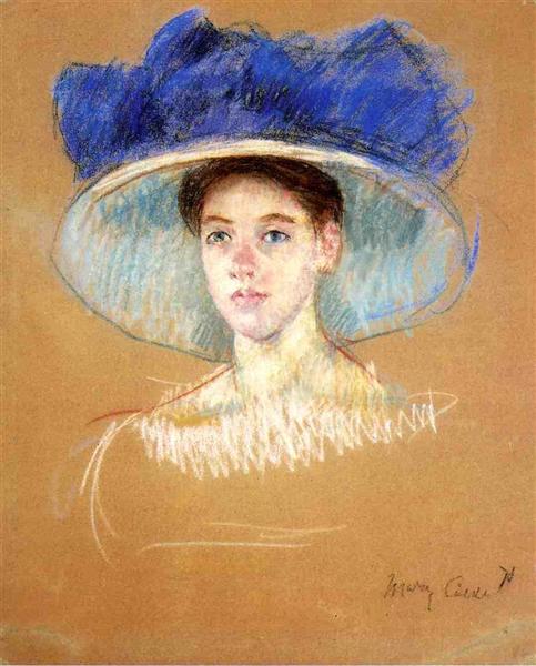 Women's head with a big hat - 1909