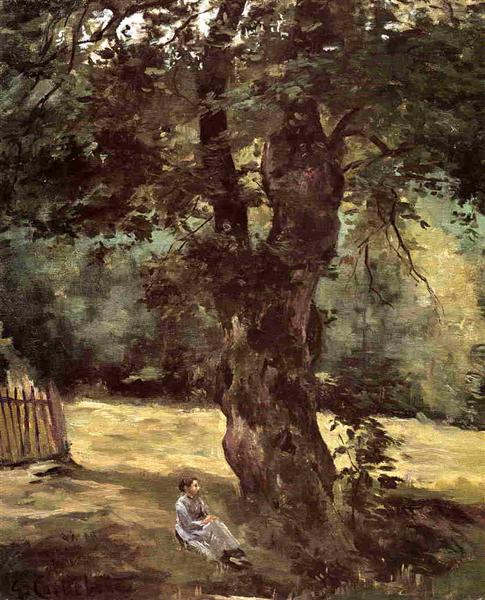 Woman sitting under a tree - 1874