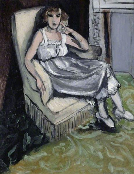 Femme assise dans un fauteuil 1917 