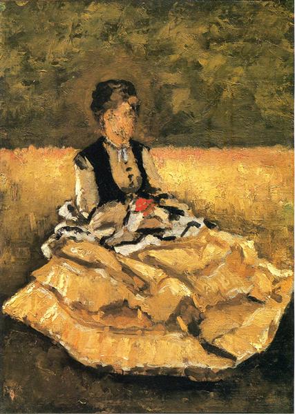 Woman sitting on the lawn - 1874