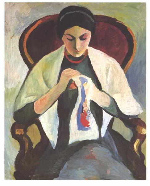 Woman sewing