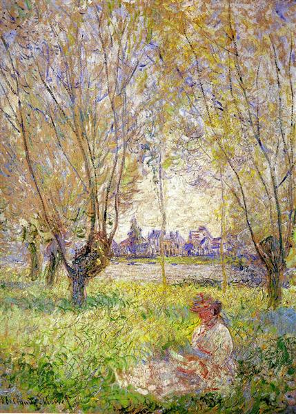 Woman Seated Under Willows - 1880