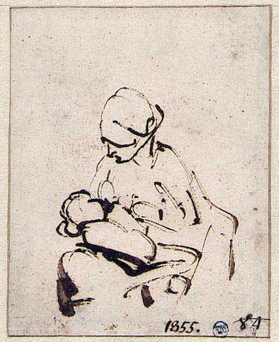 Woman breastfeeding a child