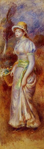 Donna Con Un Cesto Di Fiori - 1890 