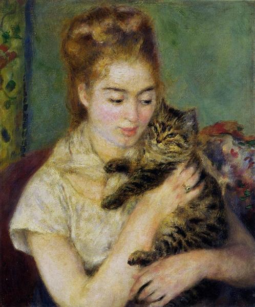 Woman with cat - 1875