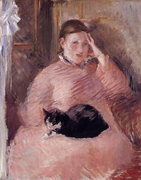 Woman with Cat - 1880