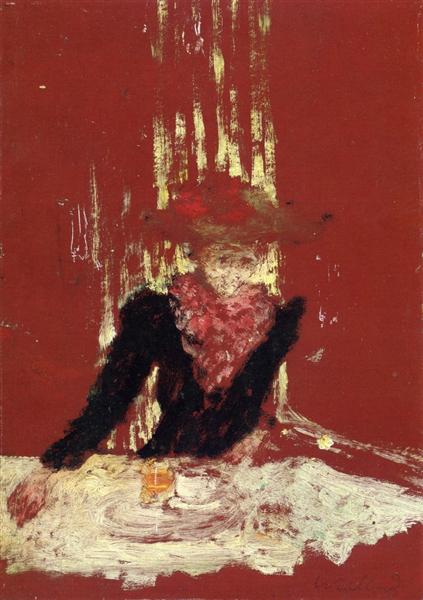 Woman with a cup of coffee - 1895