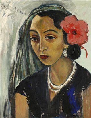 Mulher com Hibisco - 1956