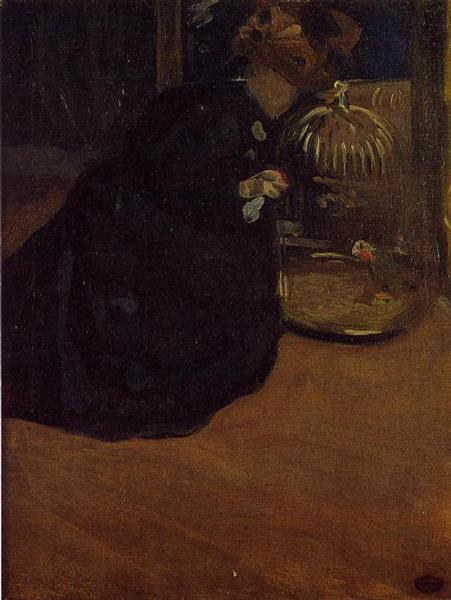 Mujer Con Periquito - 1898