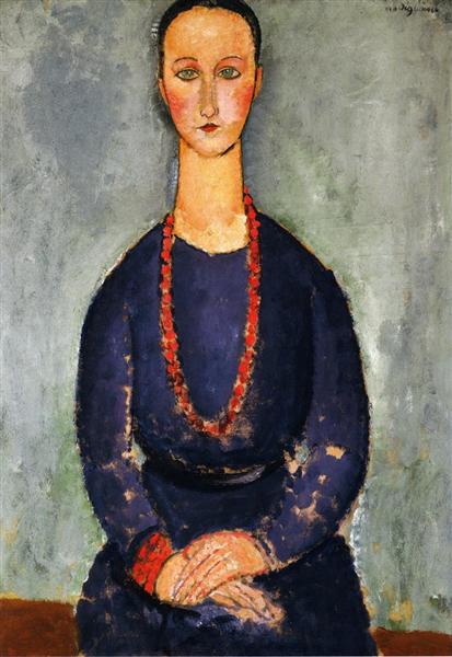 Mujer Con Un Collar Rojo - 1918