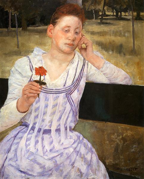 Woman with a Red Zinnia - 1891