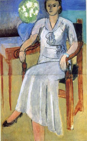 Mulher em vestido branco, 1934