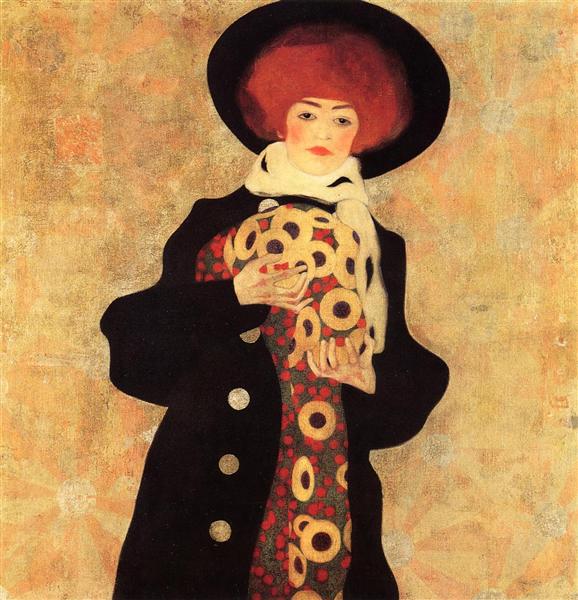 Mujer Con Sombrero Negro - 1909