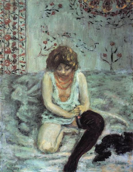 Frau mit schwarzen Socken - 1900