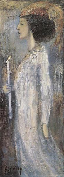 Femme avec bougie - 1910