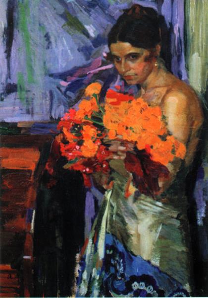 Donna con fiori - 1919