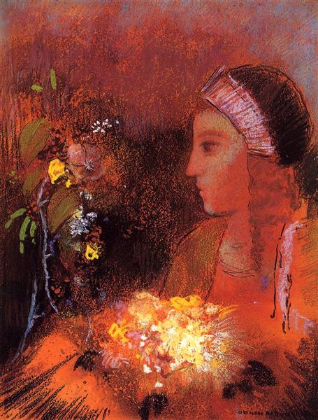 Woman with flowers