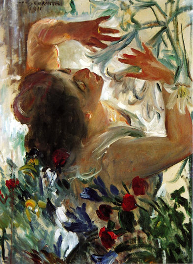 Woman with lilies in a greenhouse - 1911