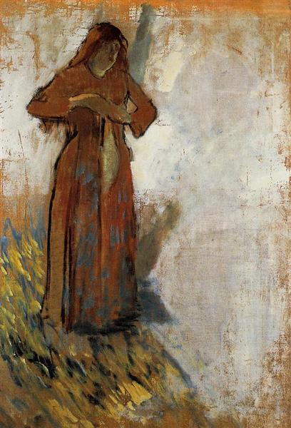 Woman with loose red hair - 1898