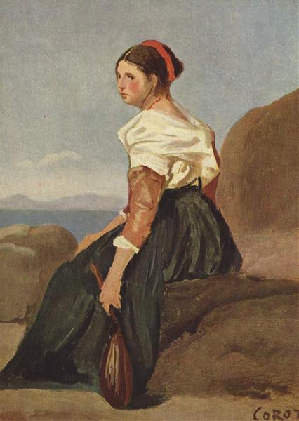 Mujer Con Mandolina - 1828