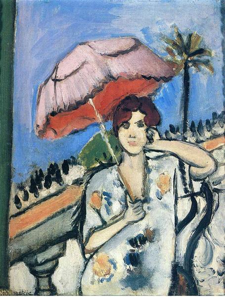 Femme avec parapluie 1920 