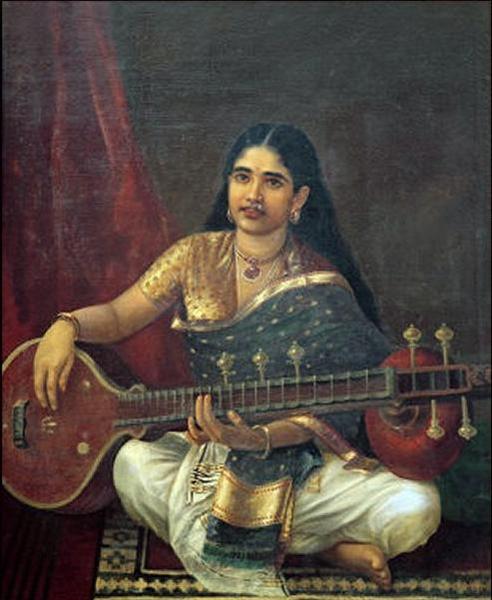 Frau mit Veena