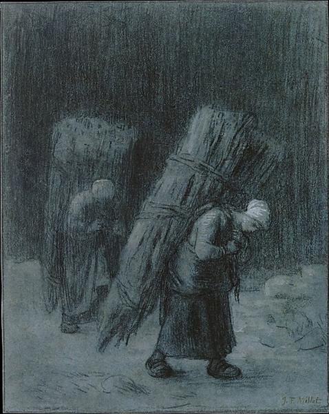 Women Carrying Firewood - 1858