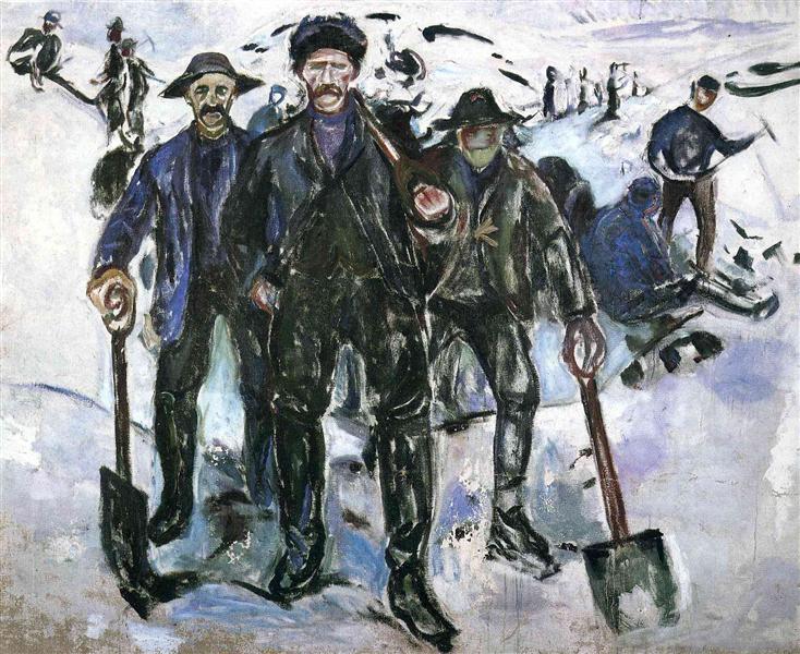 Trabajadores En La Nieve - 1913