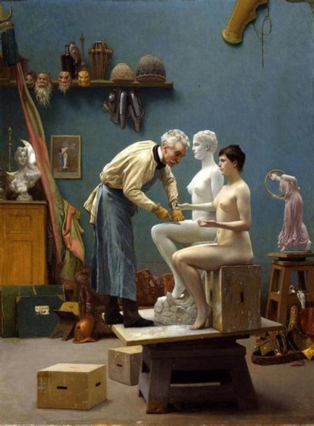 O artista esculpindo Tanagra - 1890