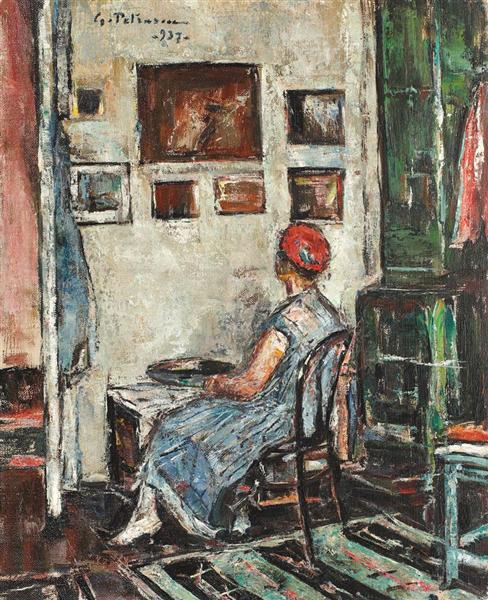 Interior Del Taller (Vestido Azul) - 1937