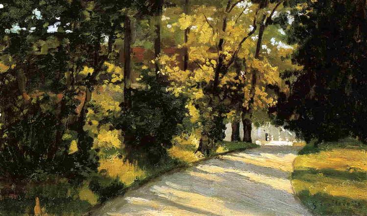 Yerres - strada nella foresta nel parco - 1878