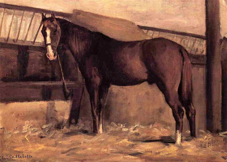 Yerres - Reddish Bay Horse in the Stable - 1878