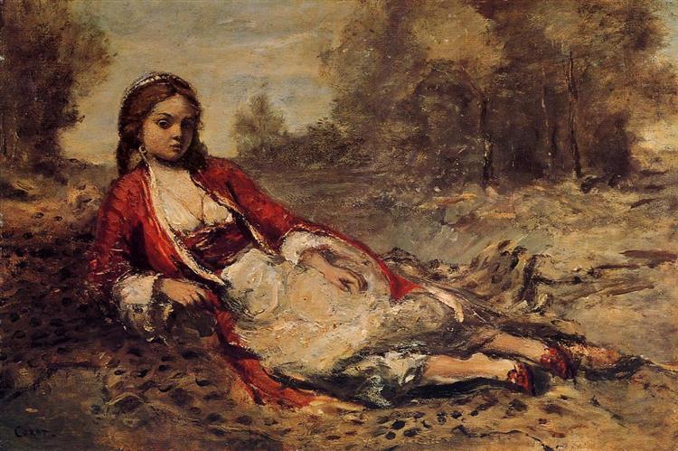 Young Algerian Woman Lying on the Grass - 1873