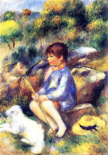 Enfant Au Bord De La Rivière - 1890 