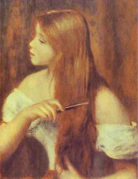 Girl Combing Her Hair - 1894 