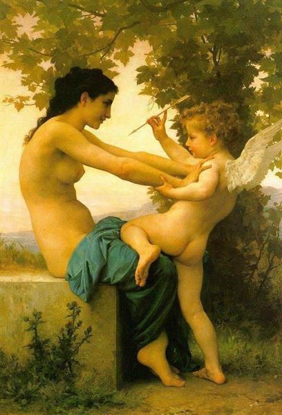 Girl defending eros - 1880