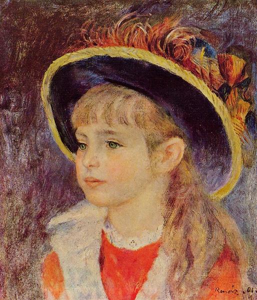 Young girl with blue hat - 1881