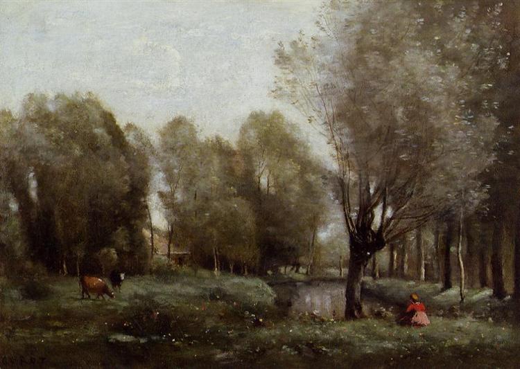 Niña Sentada En Una Pradera - 1865