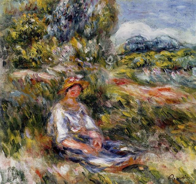 Girl Sitting in a Meadow - 1916 