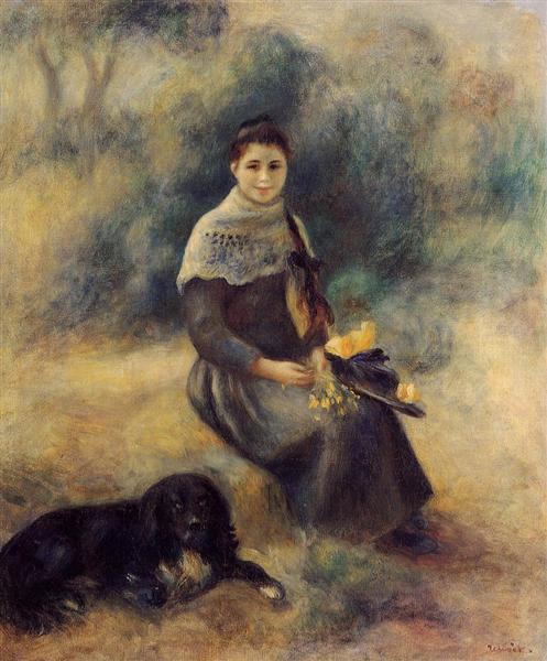 Young Girl with a Dog - 1888